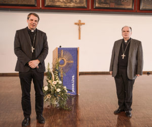 Bischof Bertram Meier und Bischof Stefan Oster beim Studientag Neuevangelisierung 2021